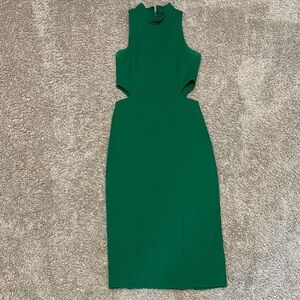 TOPSHOP High Neck Green Sleeveless Dress